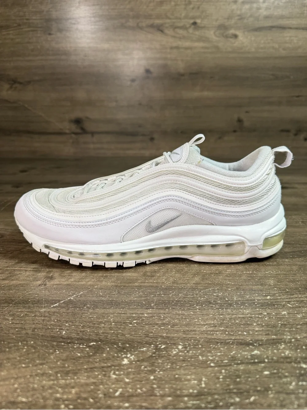 Nike Air Max 97 Triple White Wolf Grey Mens Size 12 921826-101 Sneakers